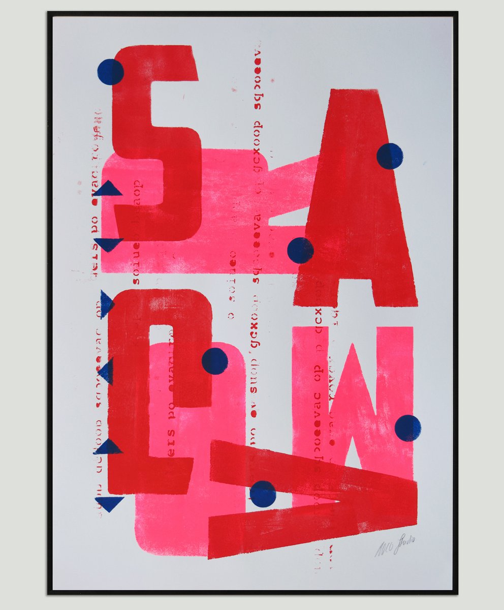 Neon Typography #B - Modern Art on Paper (42x59,4cm) by ROCO Studio