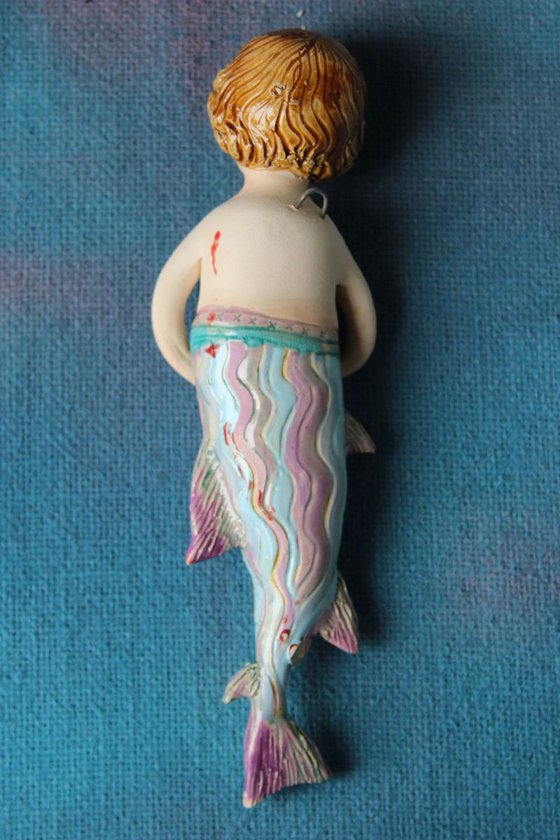 Escaped Mermaid, hanging sculpture.