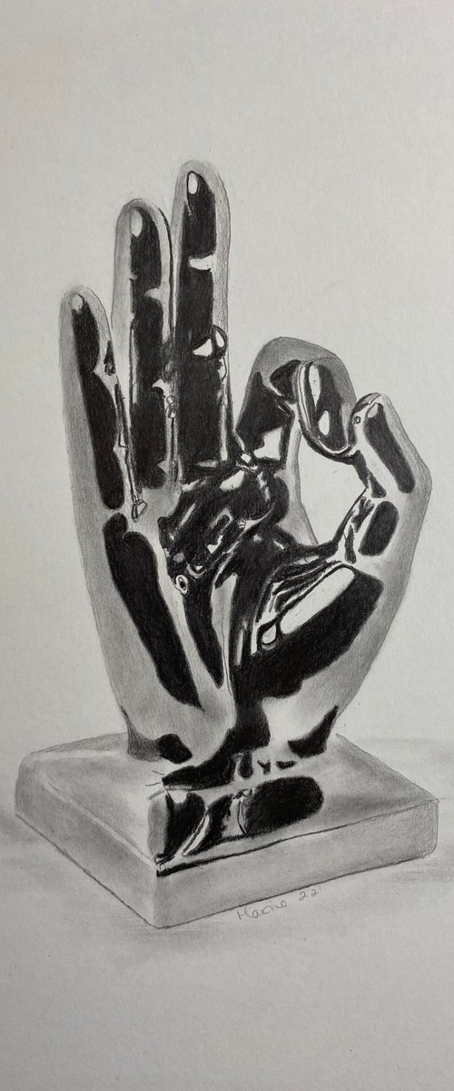 Shiny hand by Maxine Taylor