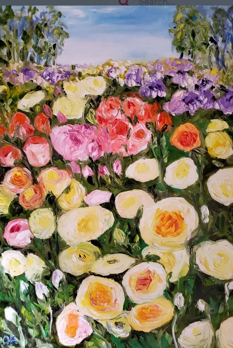 Summer Day In A Garden By Olga Koval, 26 X 36, Artwork For Sale On Artfinder