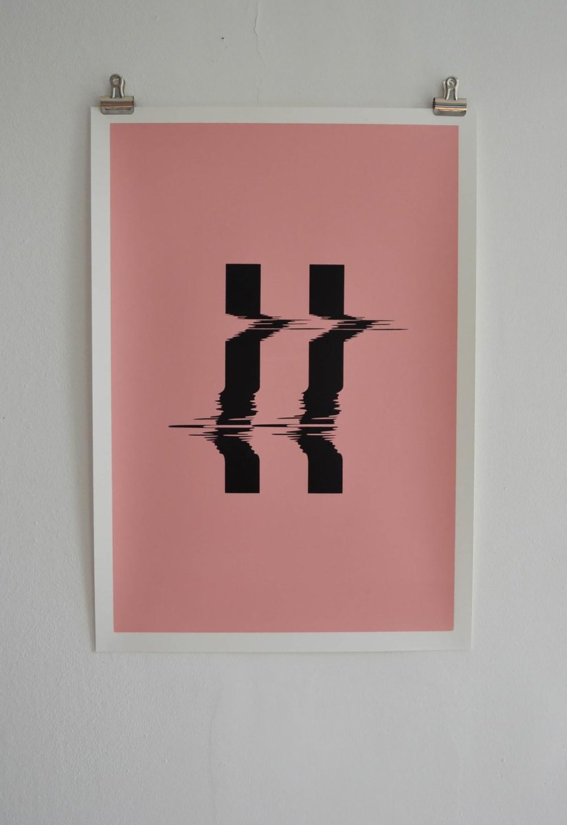 Graphic Screenprint , Temporary Pause By Colour Black, 14 X 20, Artwork For Sale On Artfinder