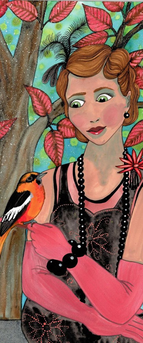 Flapper with Oriole by Terri Smith