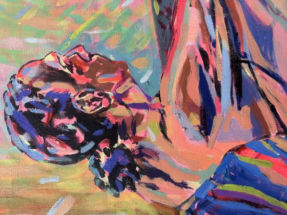 Shimmering Nude Relaxing