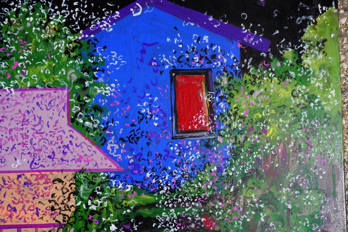 Abstract Landscape Acrylic Painting By Aasiri Wickremage, 24 X 20, Across The Road Painting, Original Artwork