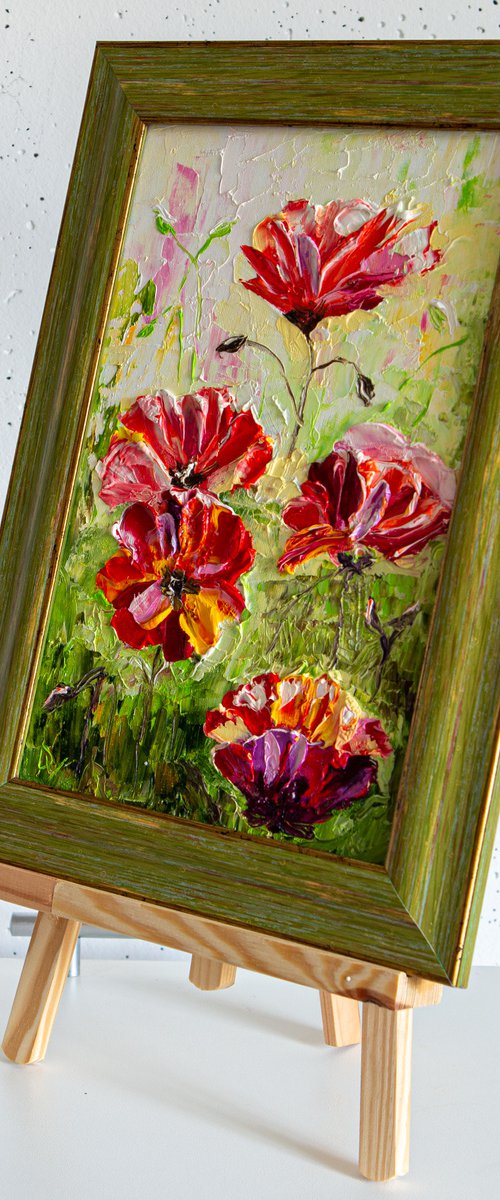 Red flowers(framed) by Vladyslav Durniev