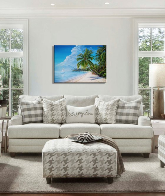 "On the way to a dream", tropical seascape painting