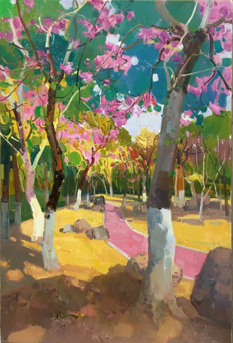 Beautiful Park 251 By Jianzhe Chon, 24 X 35, Artwork For Sale On Artfinder