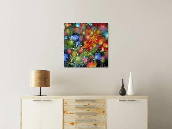 ”Evening Garden” Abstract Painting on canvas