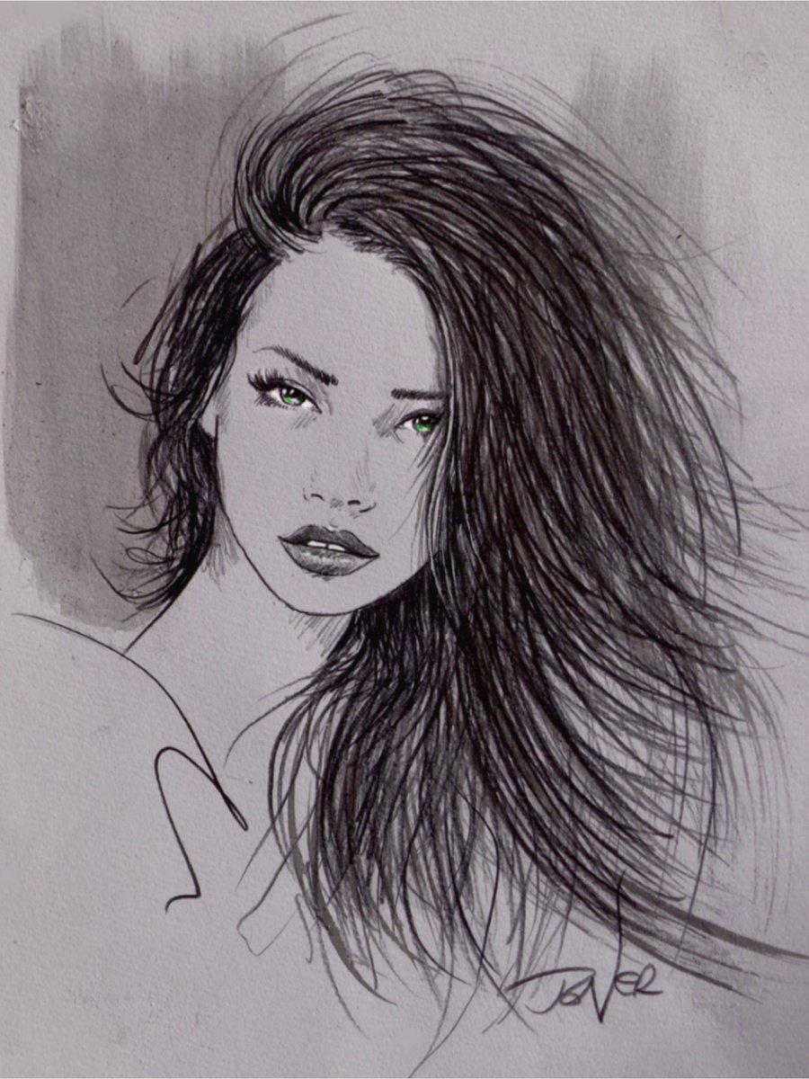 Impressionistic Ink Drawing , Emerald By Loui Jover, 9 X 13, Artwork For Sale On Artfinder