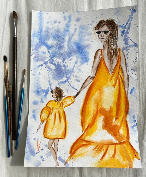 Mother Daughter Painting