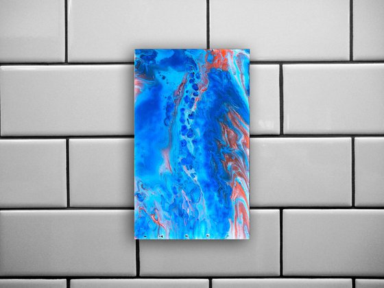 "Conduction 2" - Original Abstract PMS Acrylic Painting - 8 x 14 inches