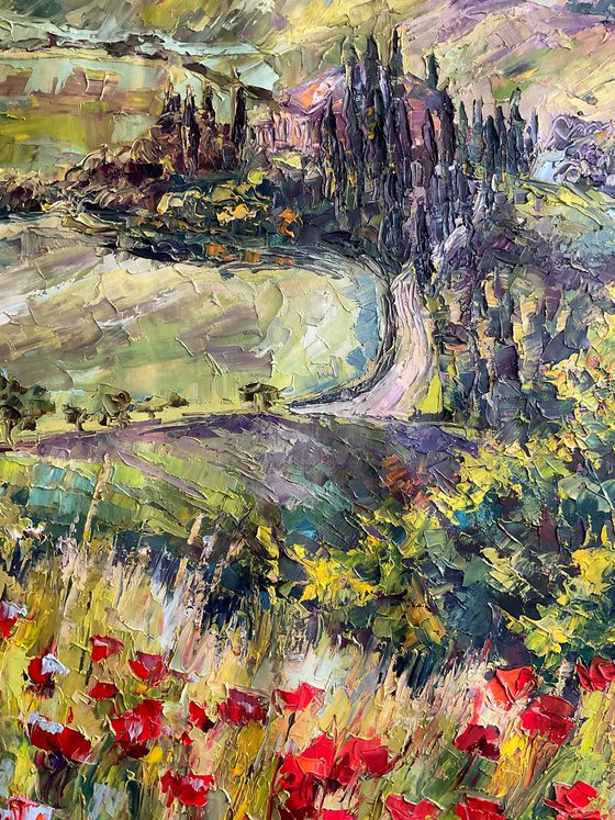 "Poppies of Tuscany. Before the rain."