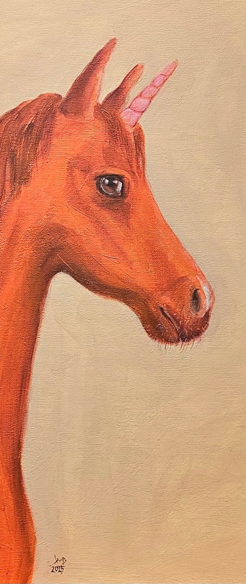 My intrepid orange chestnut unicorn by Ksenia June