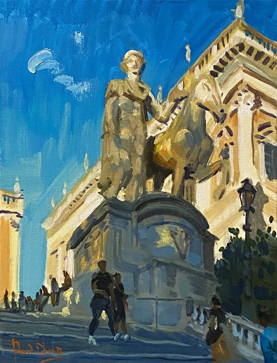 Impressionistic Cityscapes Oil Painting By Paul Cheng, 9 X 12", Rome, Original Artwork