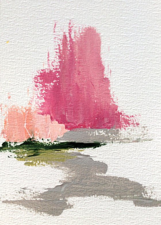 Minimal abstract landscape pink 2