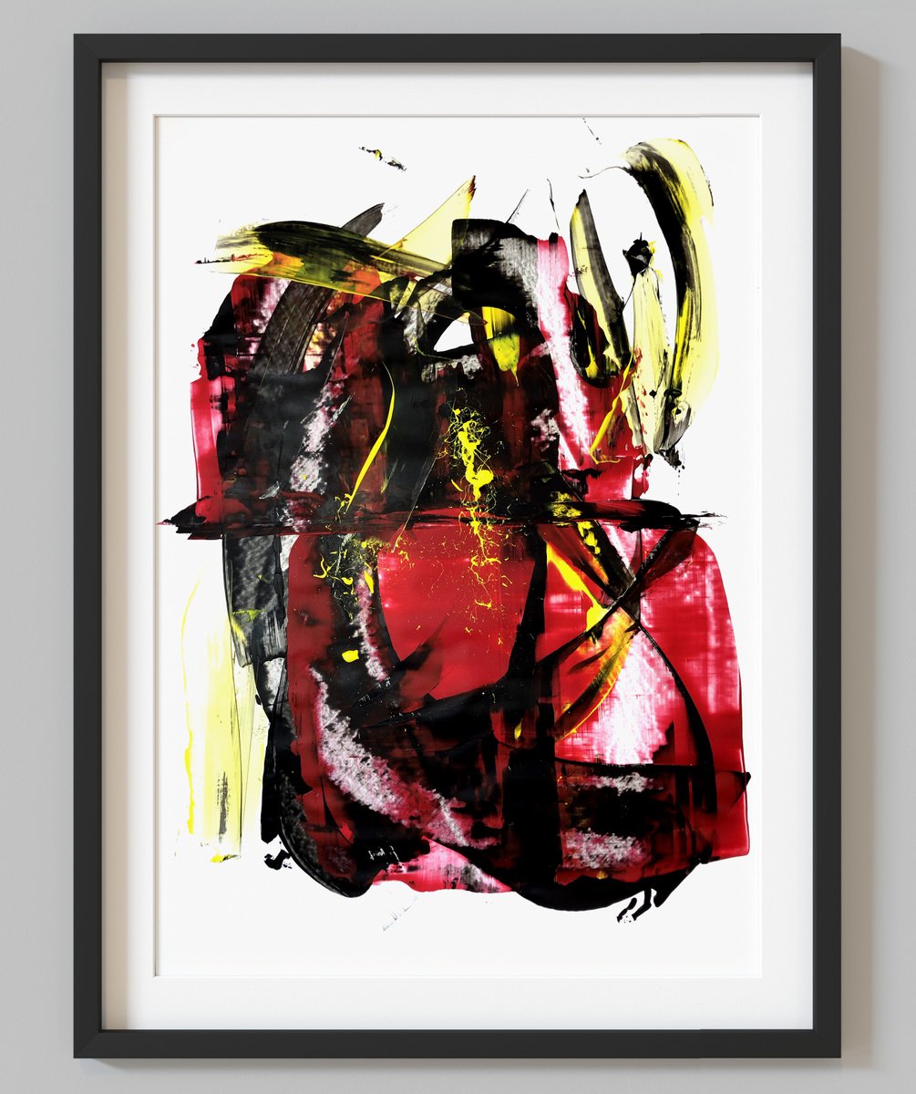 Abstract Acrylic Painting By Evgenia Makarova, 17 X 23, Abstract N 837, Original Artwork