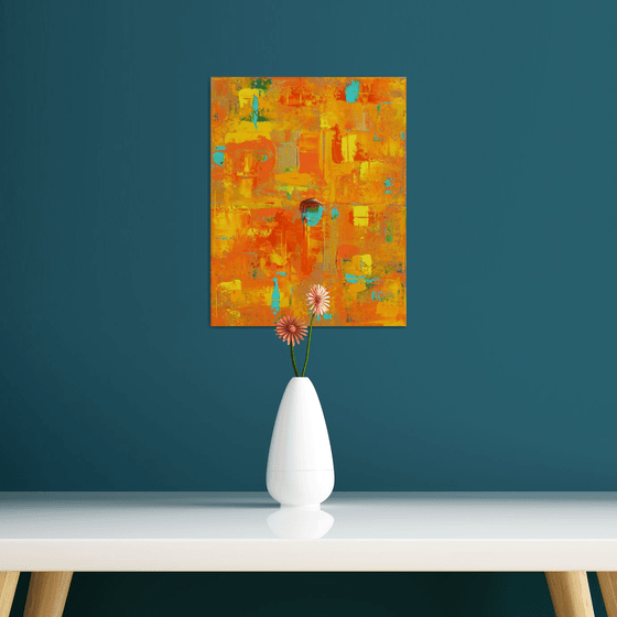 Copper Teal Splash Abstract