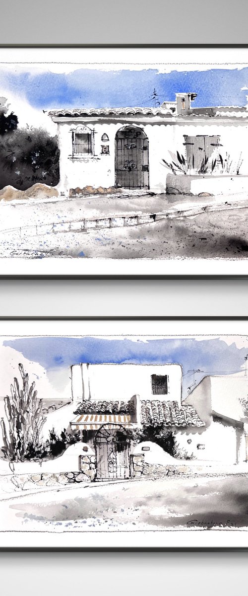 White Walls of Spain (Diptych) by Eugenia Gorbacheva