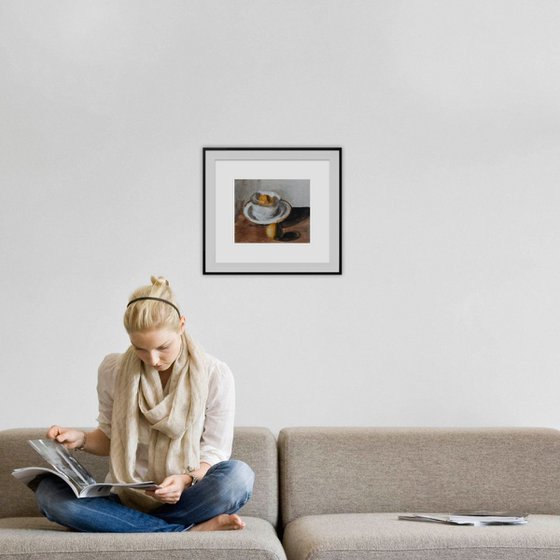 Still Life with A Bowl and Oranges, 31x27 cm