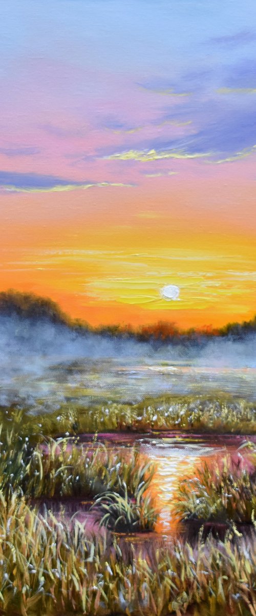 Morning Fog over a Marsh by Yulia Nikonova