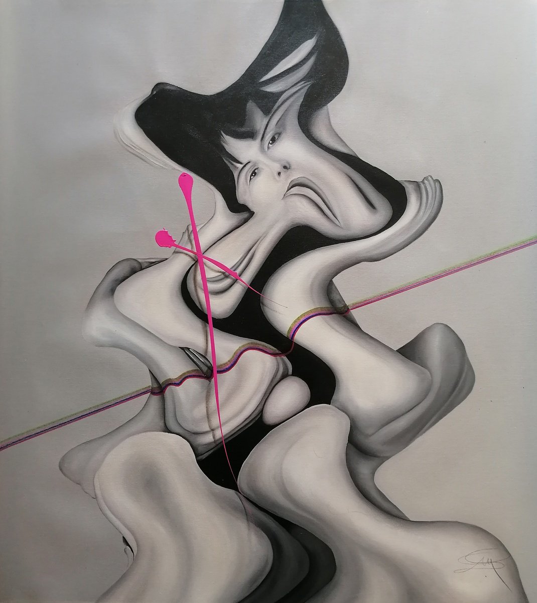 Surrealistic Acrylic Painting , Q509 By Stefano Mazzolini, 55 X 57, Artwork For Sale On Artfinder