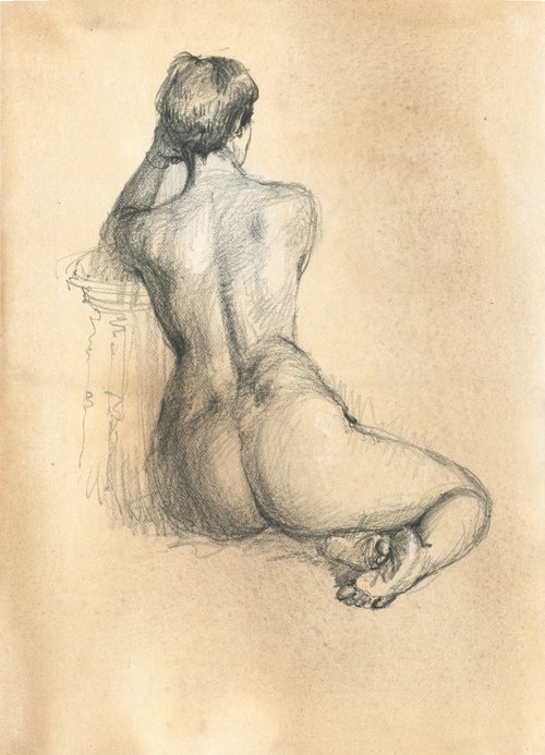 Nude beautiful girl from the back by Samira Yanushkova