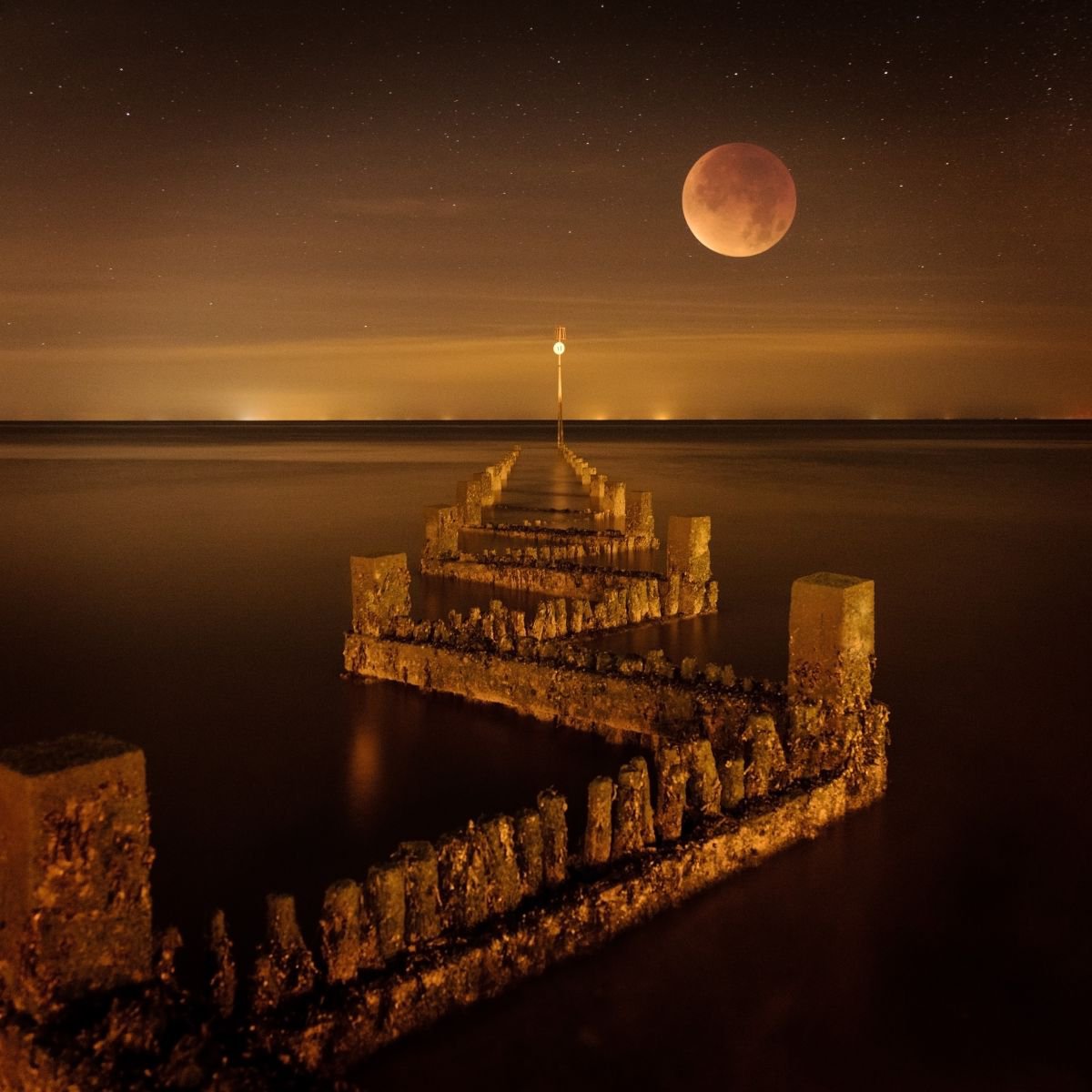 The Blood Moon, Norfolk, England by Rod Edwards