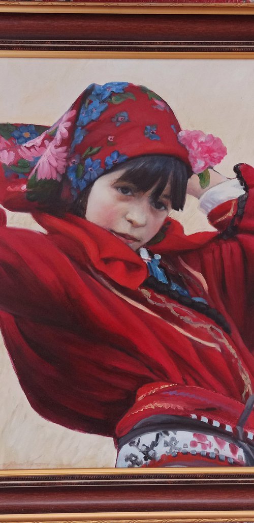 Lady in red clothing by Yuliana Sotirova