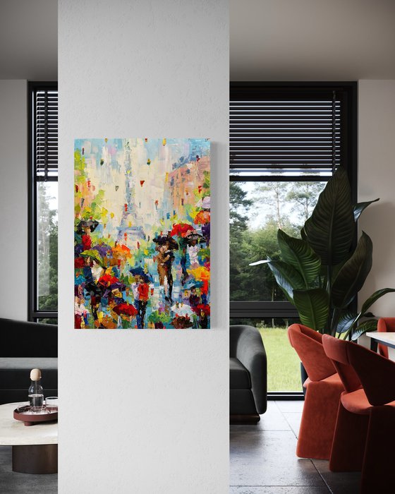 Paris. Spring love. Umbrellas