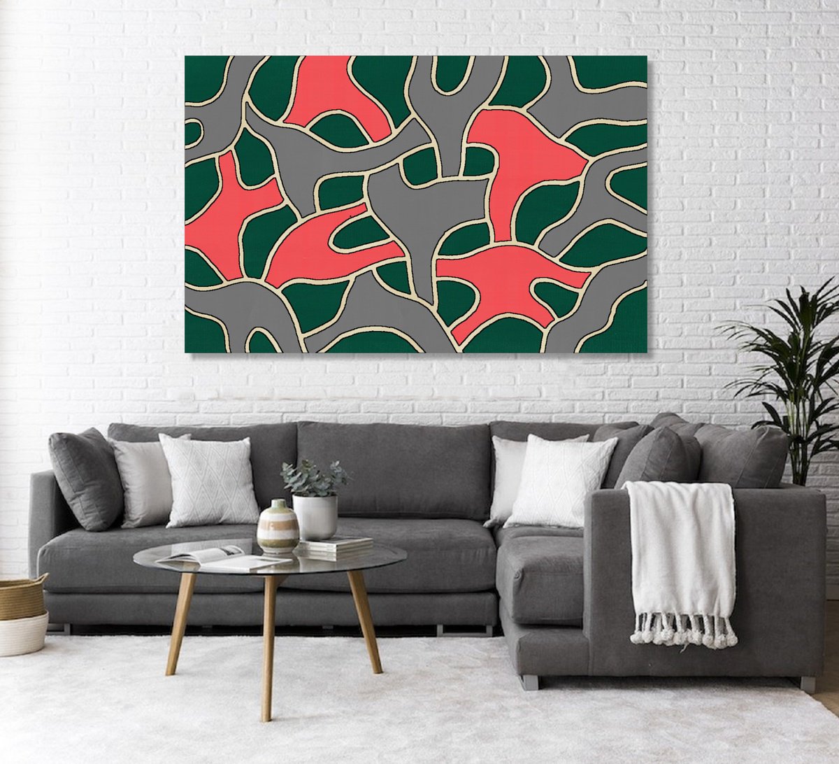 Abstract Landscape Acrylic Painting By Marina Krylova, 55 X 35", Abstract Colors Of Nature #84, Original Artwork