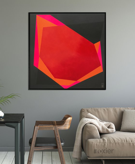 Abstract Painting - Diamond Pink - 95x95cm - Ronald Hunter - 05N