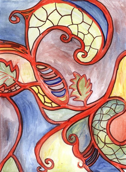 vine "stained Glass " design by Sandra Fisher