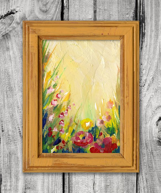 Cottage Flowers 12 - Framed Floral Painting by Kathy Morton Stanion