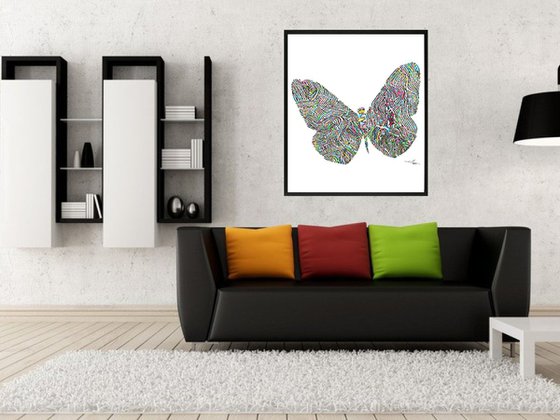 Butterfly: Framed Artwork, 16 x20 inches(40x50cm)