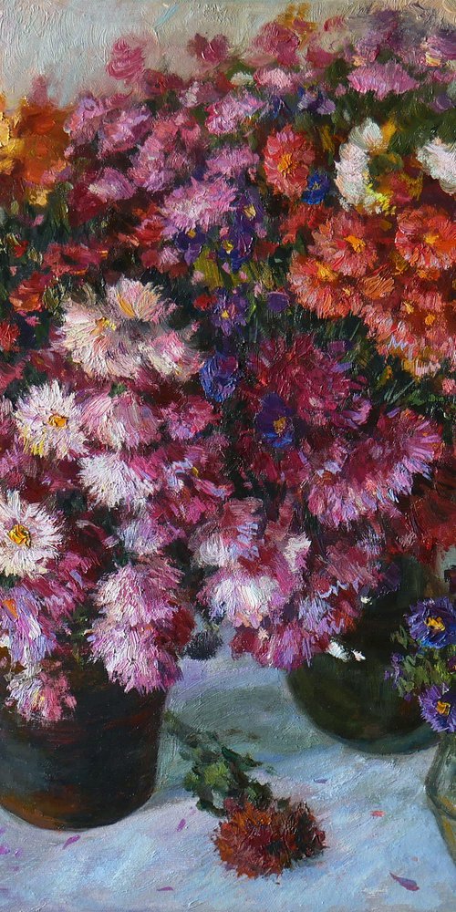 The Lush Bouquet Of Autumn Flowers by Nikolay Dmitriev