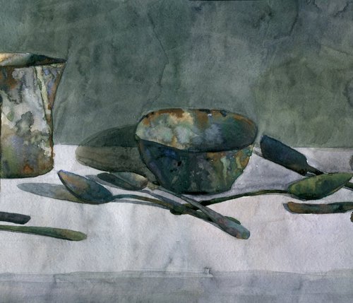 Still life with spoons by Daniil Belov