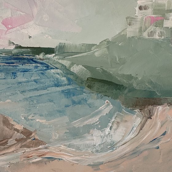 Coastal sea view beach Greek Houses Island