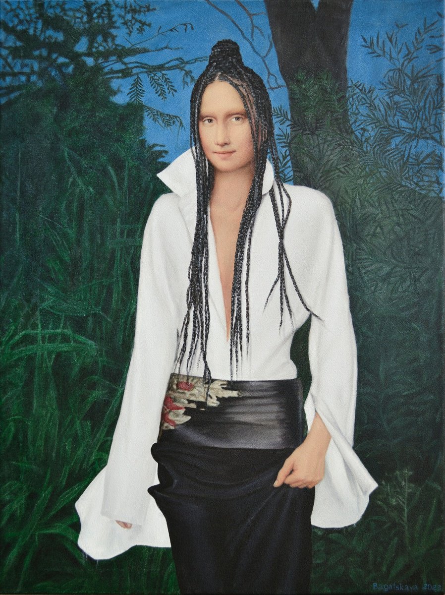 Photorealistic Portrait Acrylic Painting By Nataliya Bagatskaya, 24 X 31", At Night, Original Artwork