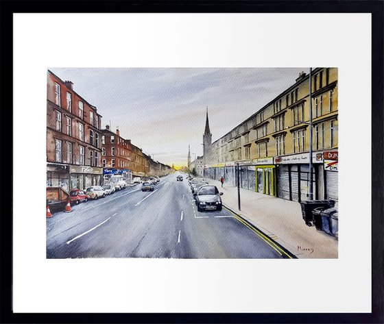 Glasgow Cityscape Watercolour Painting Scottish Artist