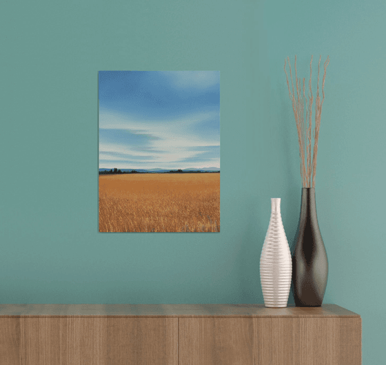 Harvest Wheat - Blue Sky Landscape