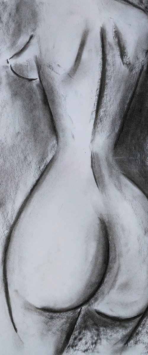 Female Nude Charcoal Art by Halyna Kirichenko