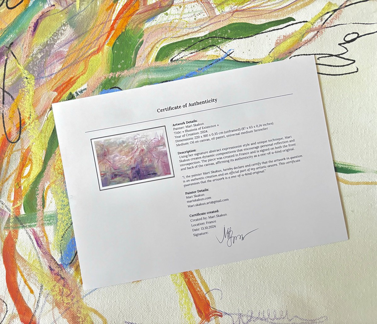 Expressive Abstract Oil Painting By Mari Skakun, 87 X 63", Illusions Of Existence, Original Artwork