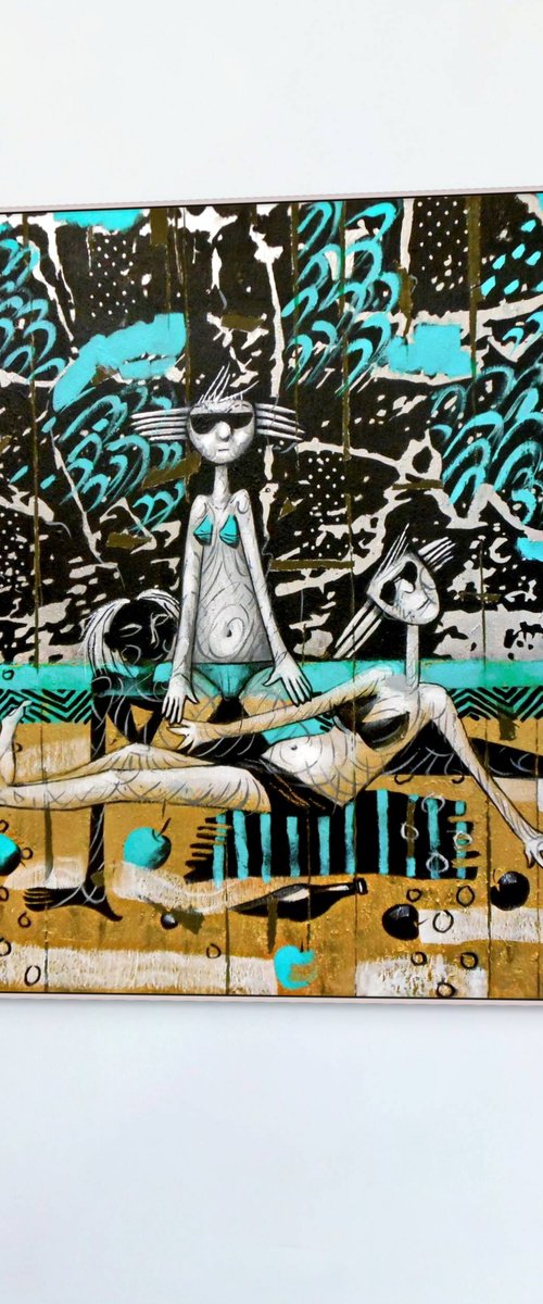 Golden Sand Beach Girls by Evgen Semenyuk