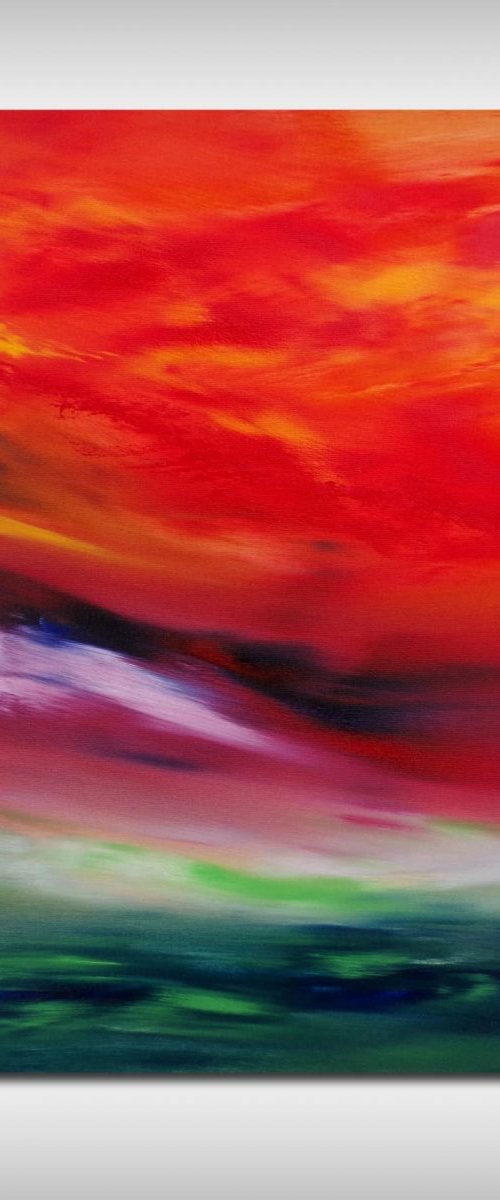 Sky Element II, 60x60 cm, Deep edge, Original abstract painting, oil on canvas by Davide De Palma