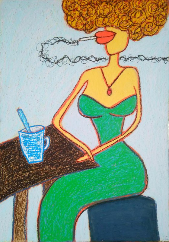 Madame in the green dress
