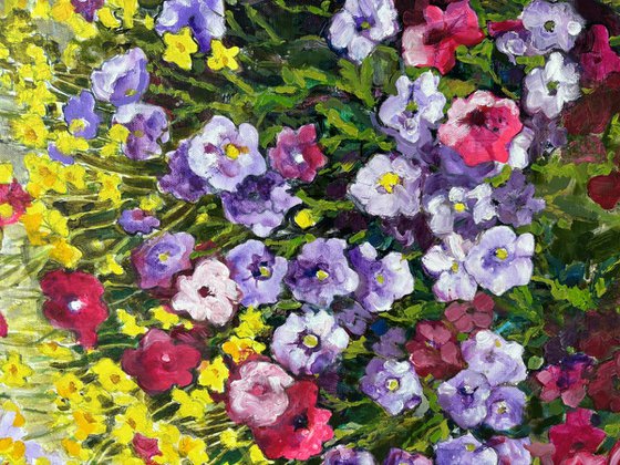 summer flowers with butterfly