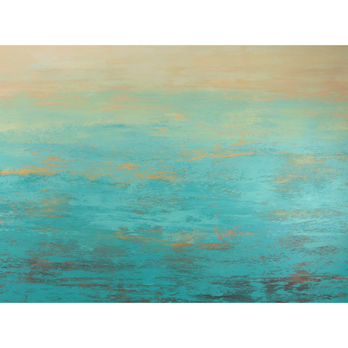 Aqua Beach - Modern Abstract Expressionist Seascape by Suzanne Vaughan