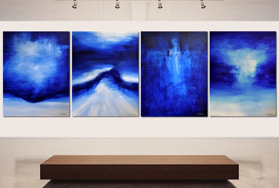 DEEP BLUE DAYS DOWN BY THE SEA (quadriptych)
