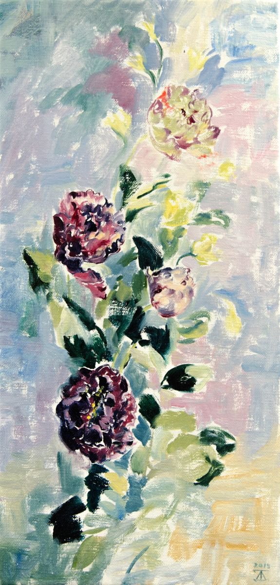 The Black Lisianthus By Daria Galinski, 8 X 16, Artwork For Sale On Artfinder