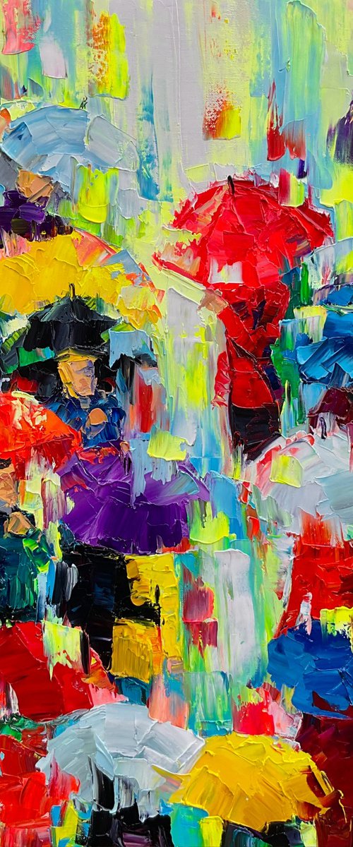 Bright umbrellas by Mariia Hyhar